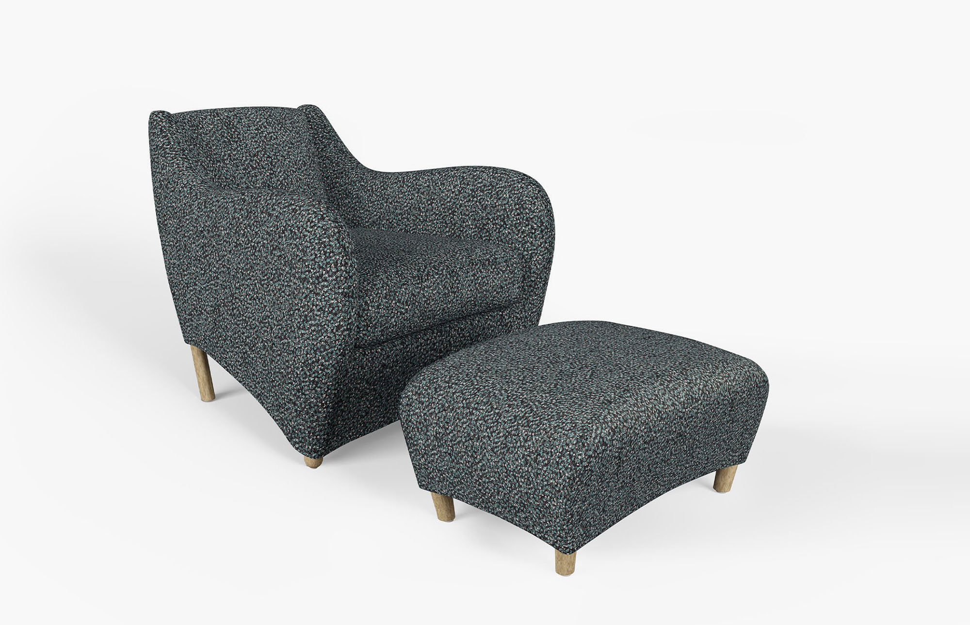 29908 6b5cbc424b Swatch  0004 Balzac Armchair Ottoman Kvadrat Ria 0981  Black Moss Pink 2048x2048 Portrait