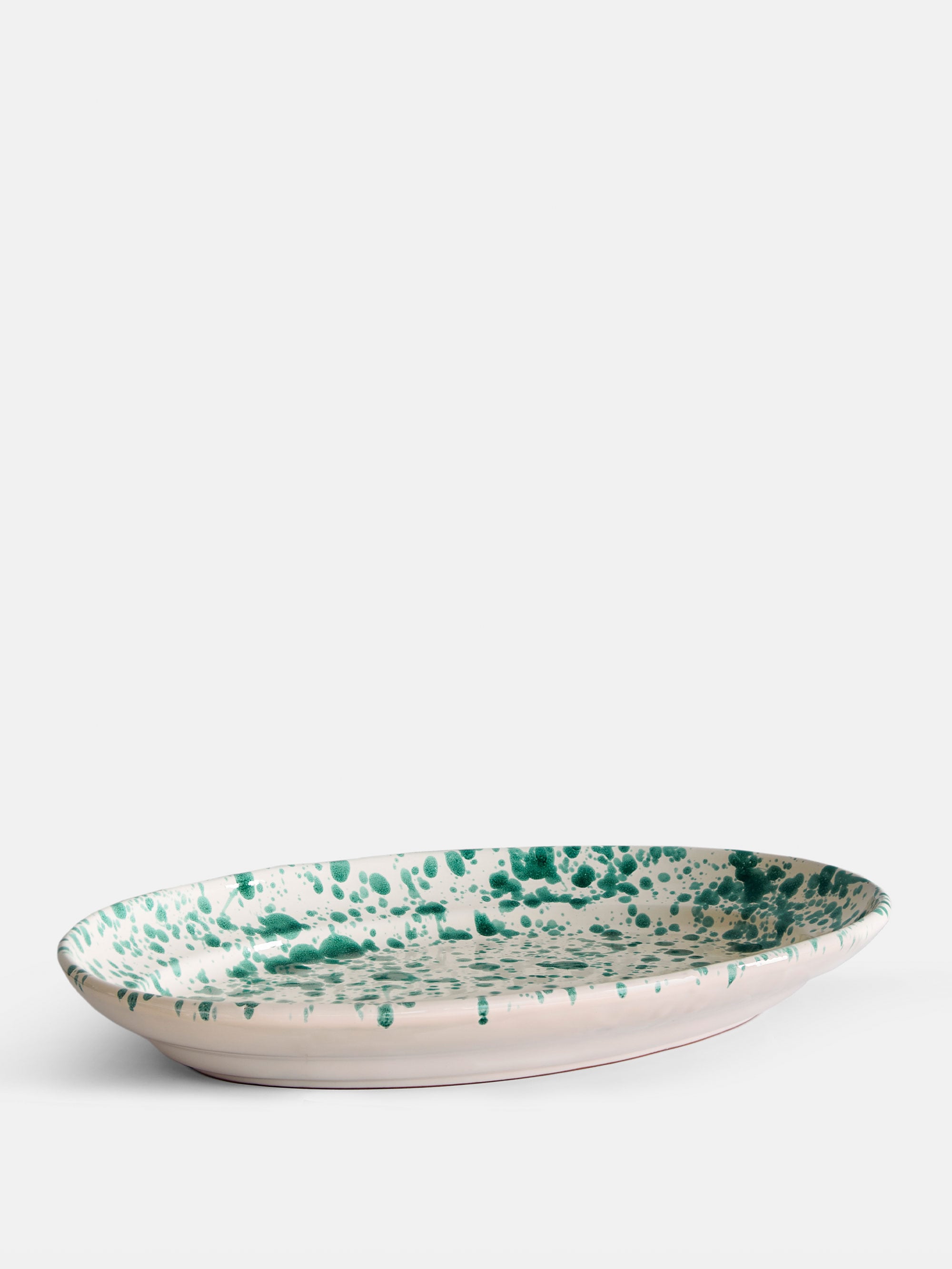30079 918cc7dff9 Spruzzi Vivente Big Oval Plate Green On Creme Portrait