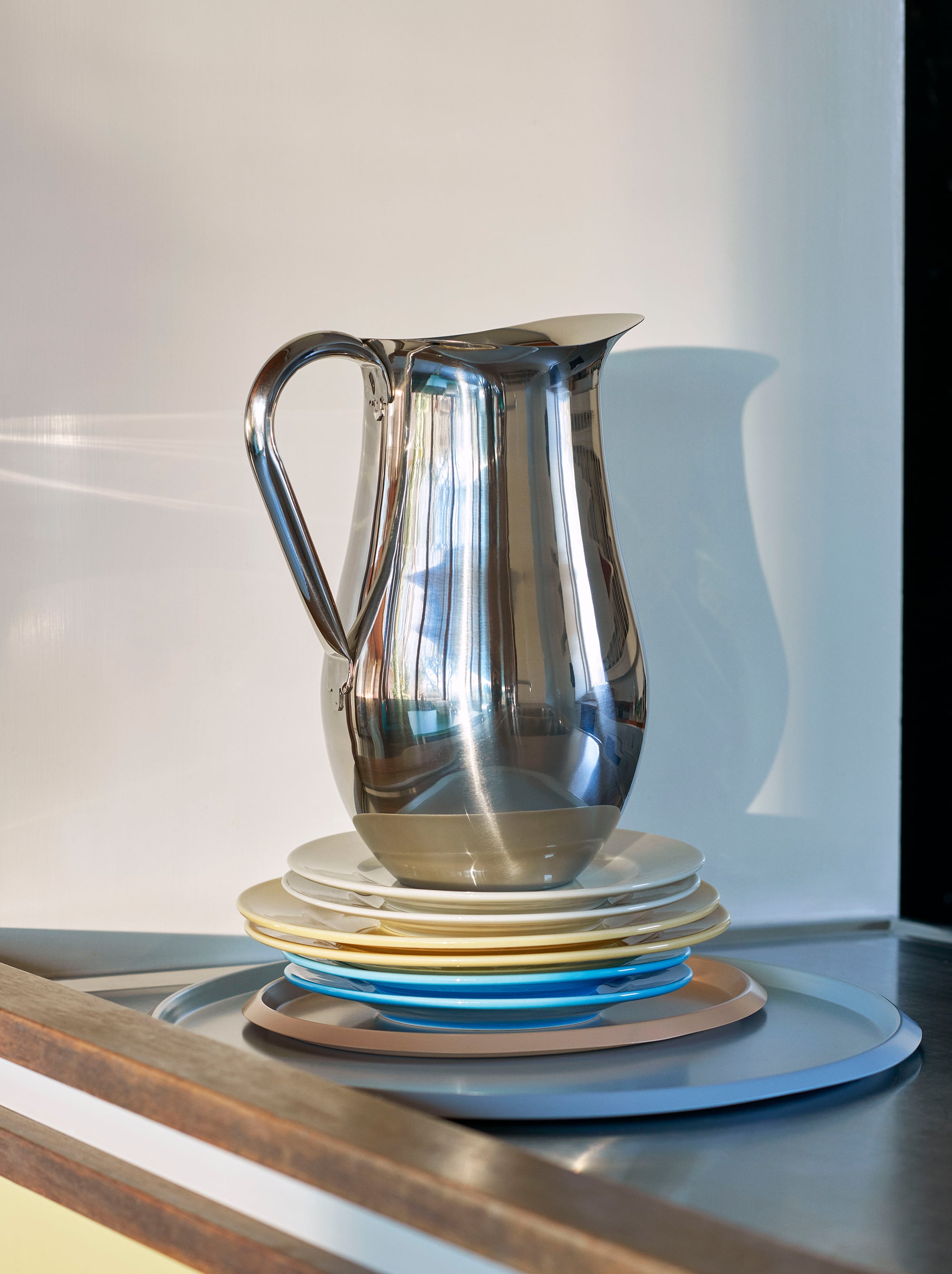 38001 A713d5fbf9 Indian Steel Pitcher No 2 Rainbow Ellipse Tray Beige Portrait