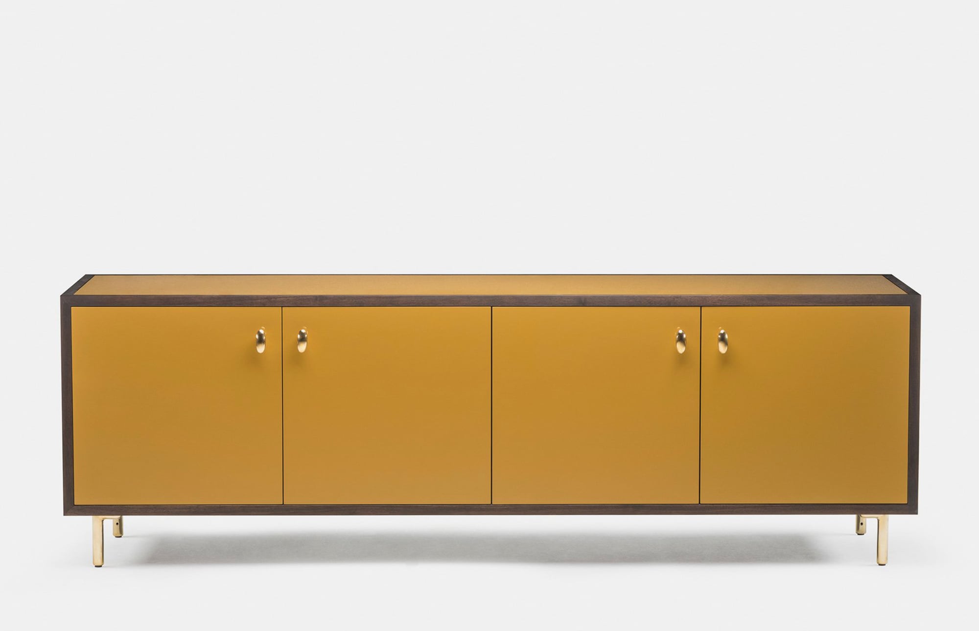 40728 F85521d2ba 40728 A56ccce317 052 Classon Sideboard By Jason Miller In Black Oiled Walnut And Ochre Painted Hdf Front Whitebkgrnd Zoom Portrait