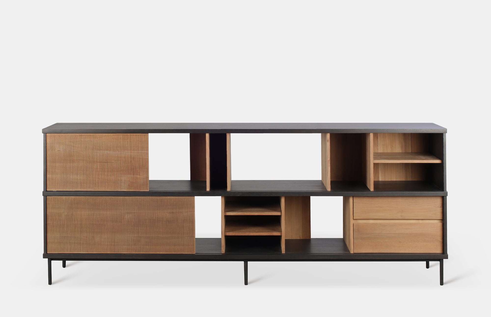 44564 Acc00208ee Teak Oscar Sideboard 2 Sliding Doors 3 Drawers 224x40x89 Portrait