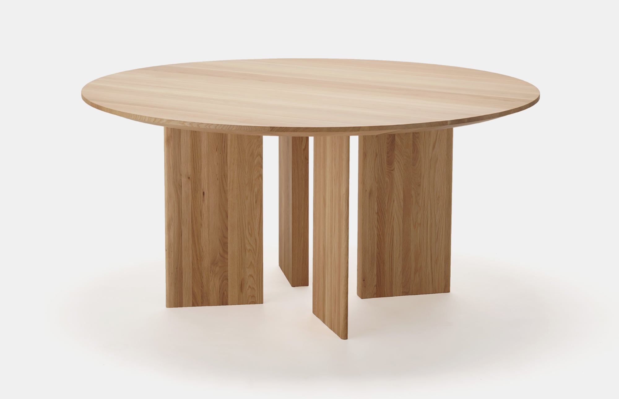 48856 A197586028 A Dt03 Round Dining Table Pure Oak 150 Cm Side Portrait