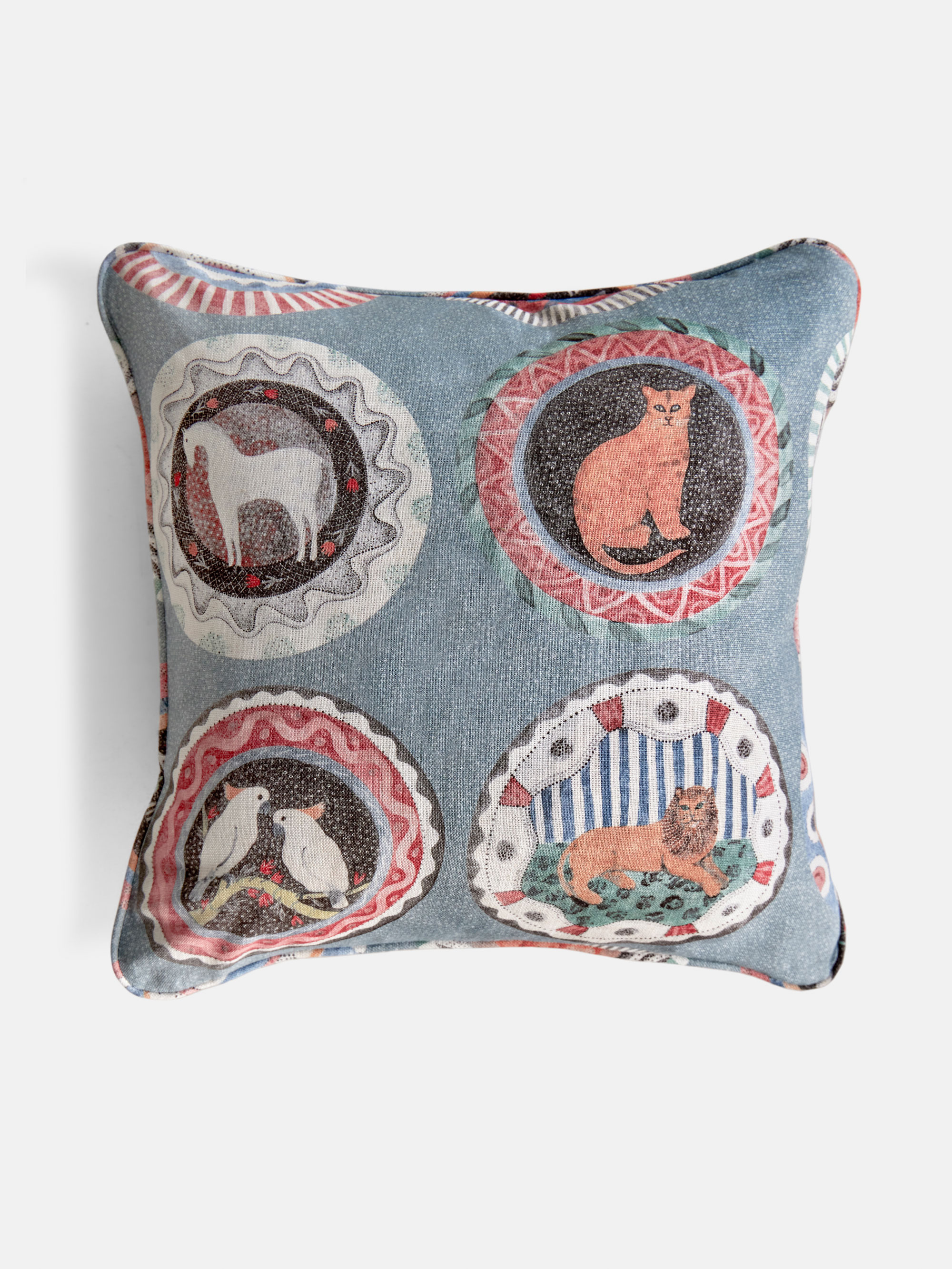 60036 Cb956bb213 Robinas Dinner Party Teal Cushion 55x55 Cm Portrait
